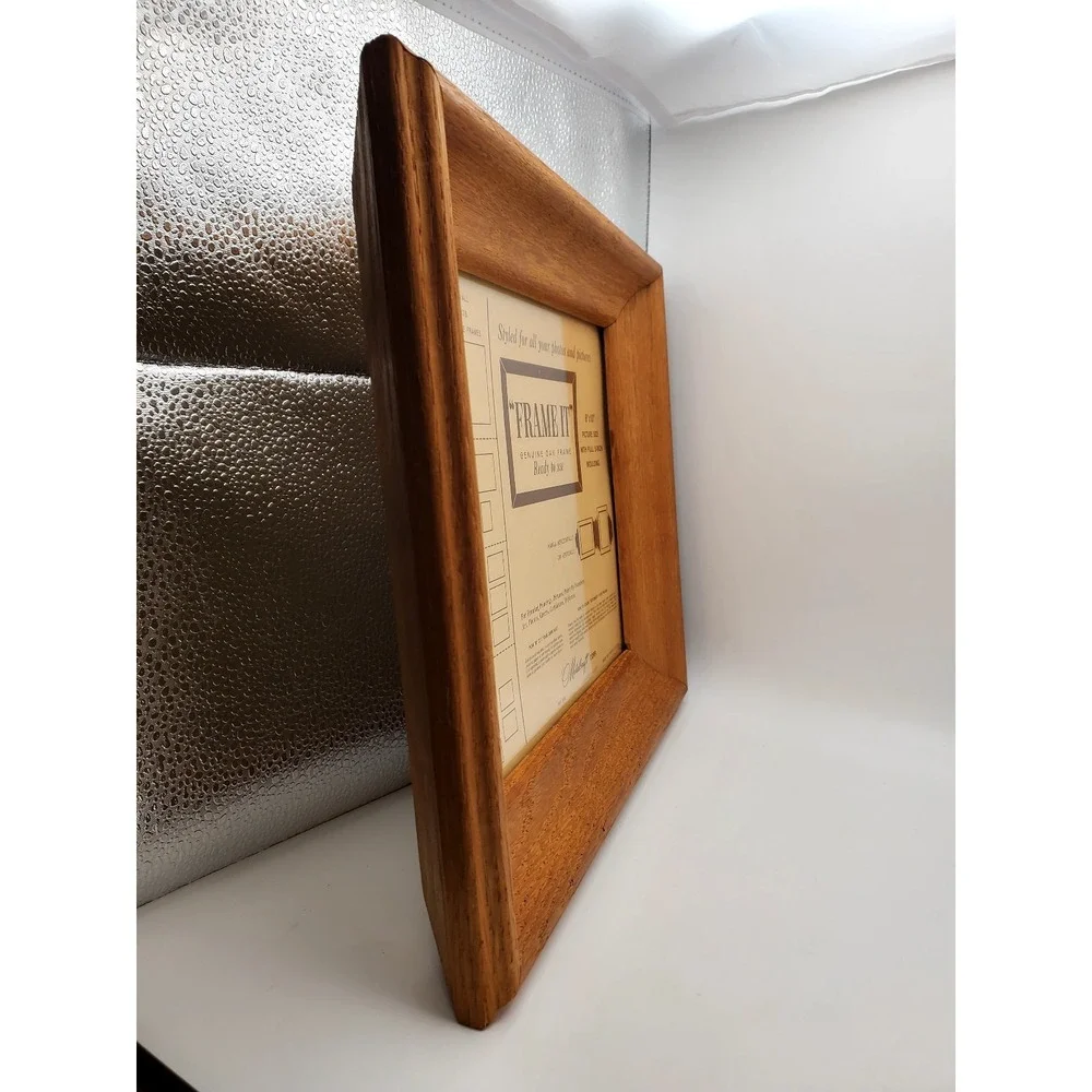 Vintage 1960s Metalcraft OAK Wood Picture Frame 8x10 Mid Century Wide Moulding